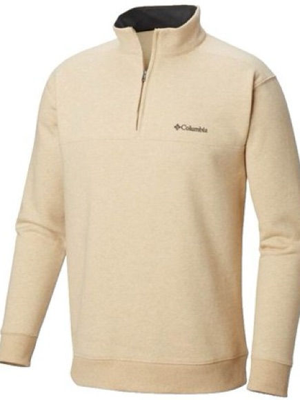 Columbia Men's Oatmeal Heather Half Zip Pullover Outdoor Sweater Size Large